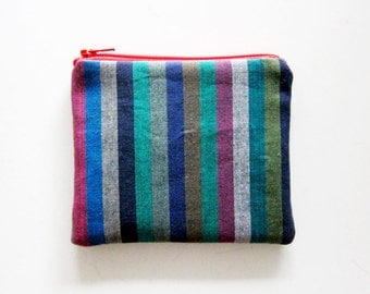 Zipper Pouch - Dark Stripes - Available in Small / Large / Long