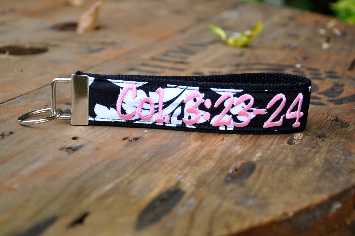 Embroidered Custom Key fob Wristlet Keychain Wrist Keychain