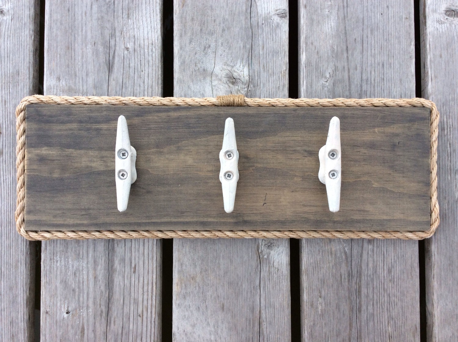 Nautical Boat Cleat Towel Rack Coat Rack With Rope