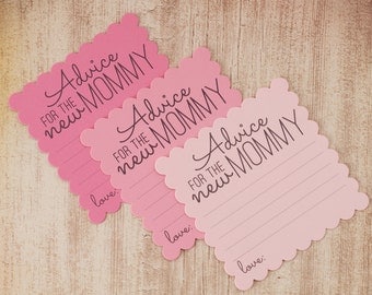 Advice for the New Mommy - Baby Shower Advice Cards - Mommy Advice Cards - Baby Shower Game - Pink - Baby Girl