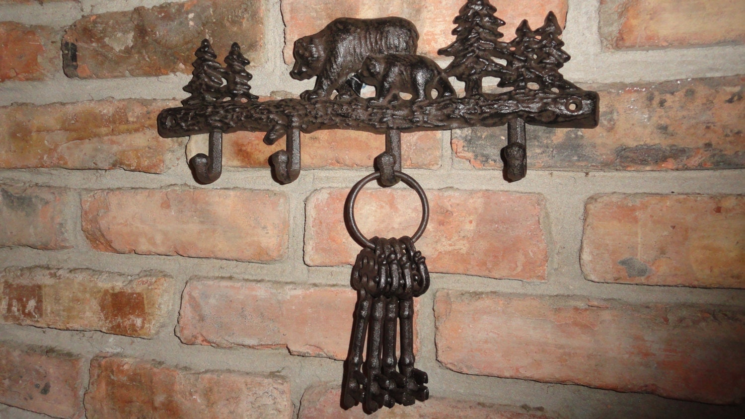 Cabin in the Woods Coat Rack Key Holder Rustic Decor Log