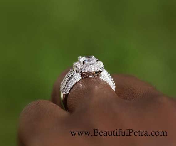 14k white gold diamond engagement ring halo by beautiful petra