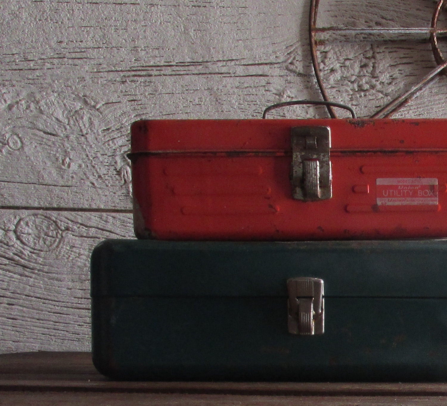 Vintage metal boxes 2 Boxes home decor Haute Juice