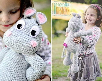 PATTERN Happy Hippo the Hippopotamus Amigurumi Toy, Stuffed Animal, Crochet Pattern in PDF