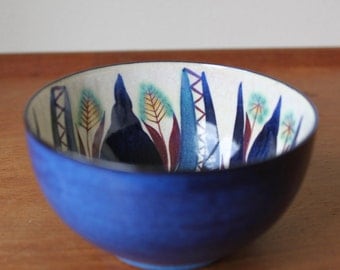 Vintage Royal Copenhagen, Fajance, Denmark, Small Hand Painted Bowl by Marianne Johnson, Signed