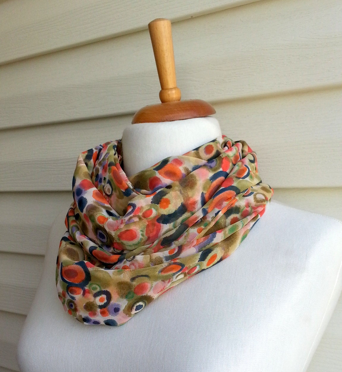 Mothers Day Gift Bubbles infinity scarf Gift For Mom Chiffon