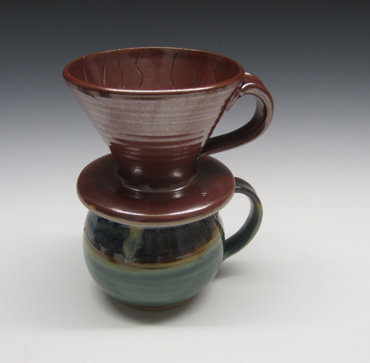 Drip coffee maker / handmade / pottery / reddish by SookjaeArt
