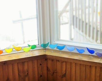 Custom Stained Glass Bird Suncatcher Spring Summer Chick One of a Kind Ornament Made to Order