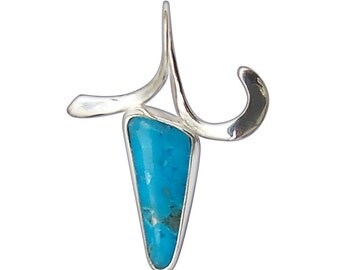 Kingman Turquoise and Sterling Silver Pendant ptur2547d