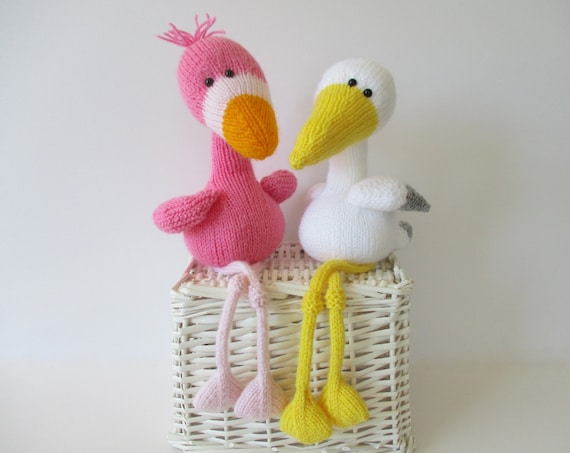 Flamingo and Stork toy knitting patterns
