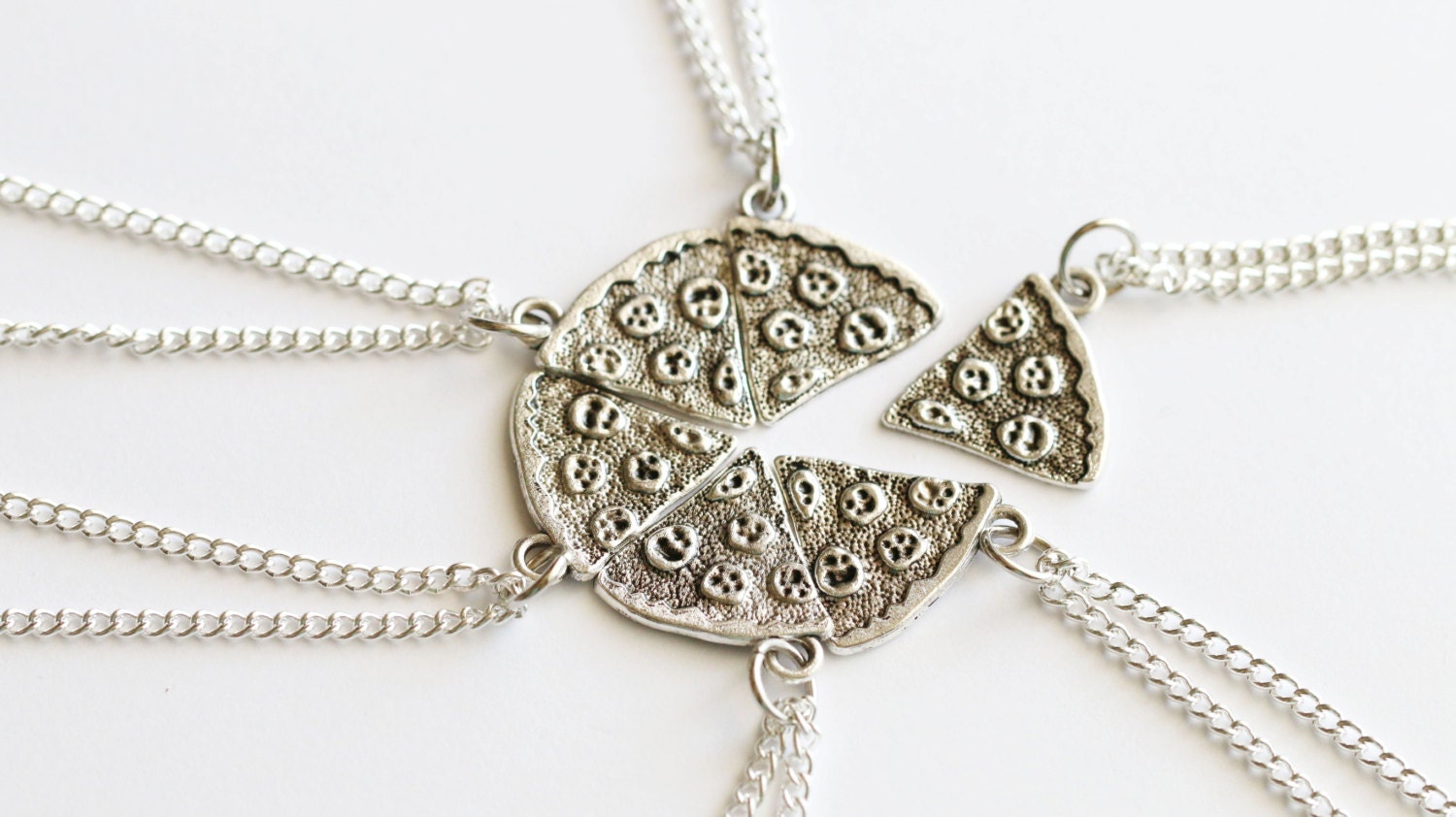 Pizza Friendship Necklace Best Friend Necklace BFF Necklace