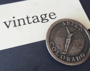 Vintage Aspen Brass Belt Buckle 1970s Lovely
