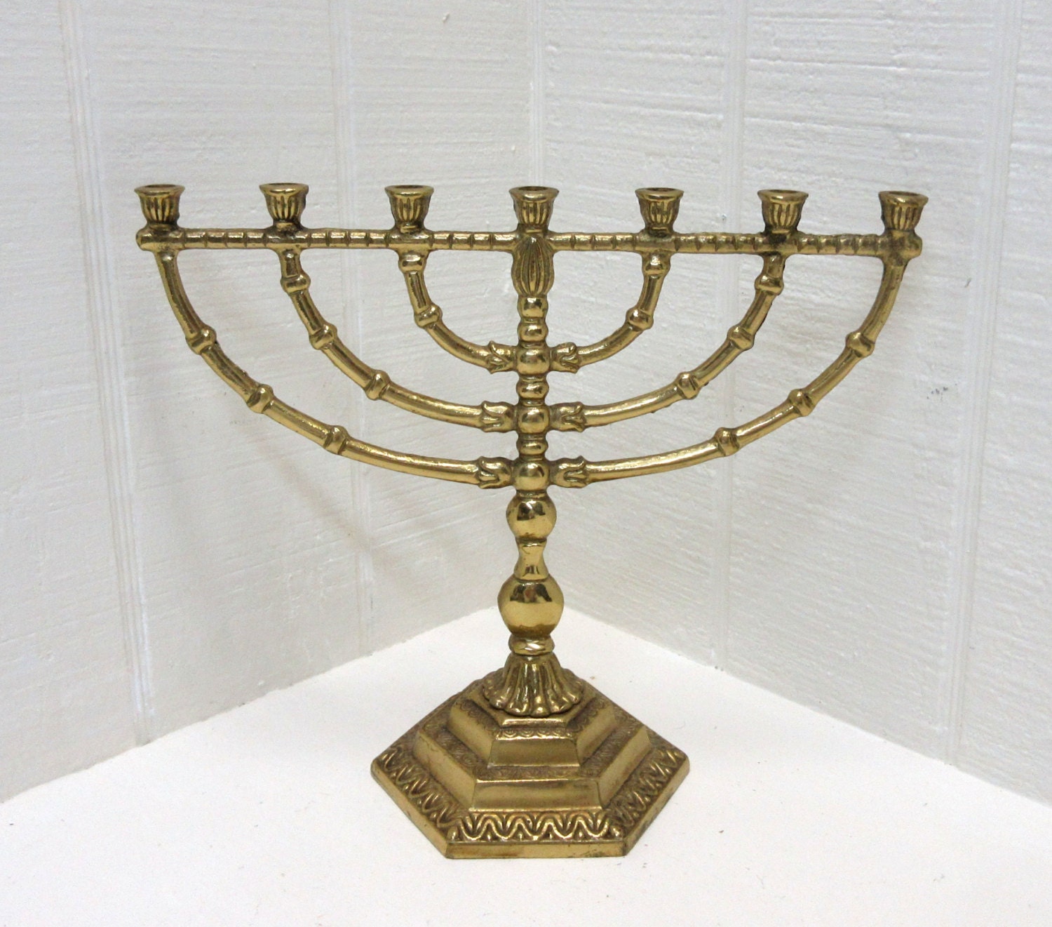 Vintage Menorah Wainberg 7 Branch Made In Israel