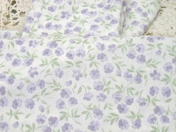 Vintage Sheet Fat Quarter Purple Lavender By Cathyscrazybydesign