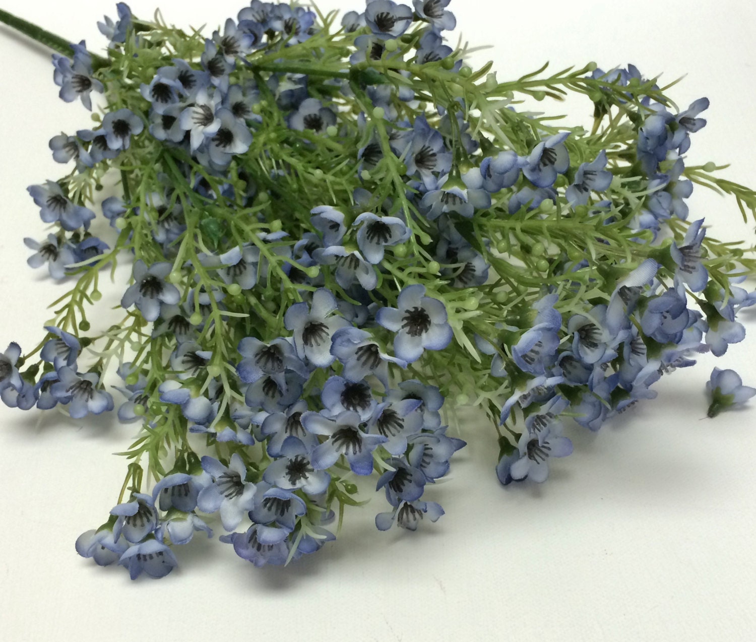 Artificial Flowers BLUE WAX FLOWER Bush Artificial