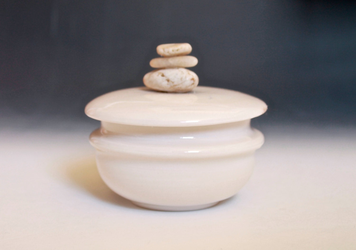 Stacking Stones Lidded Jar Zen Pottery Rock Jar Stacked