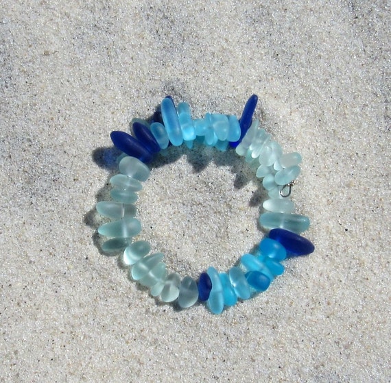 Sea Glass Bracelet in Ocean Hues by Wave of Life