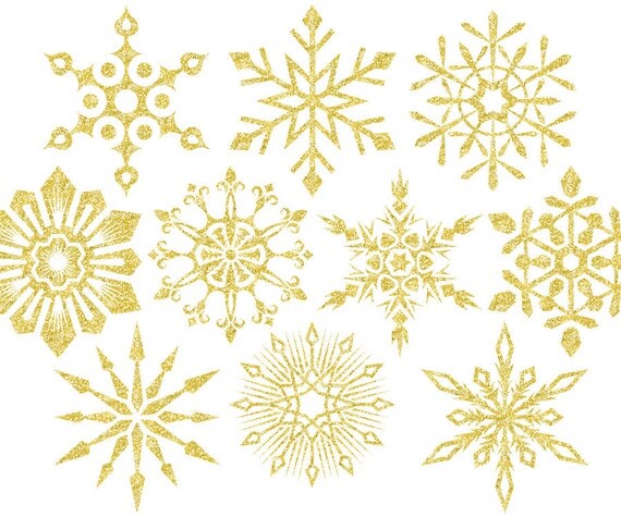 Download Christmas clipart Gold glitter snowflake clipart Holiday