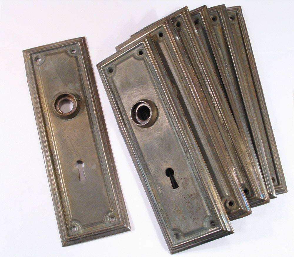Pr Vintage Door Plates Antique Victorian Hardware by DroxDesigns