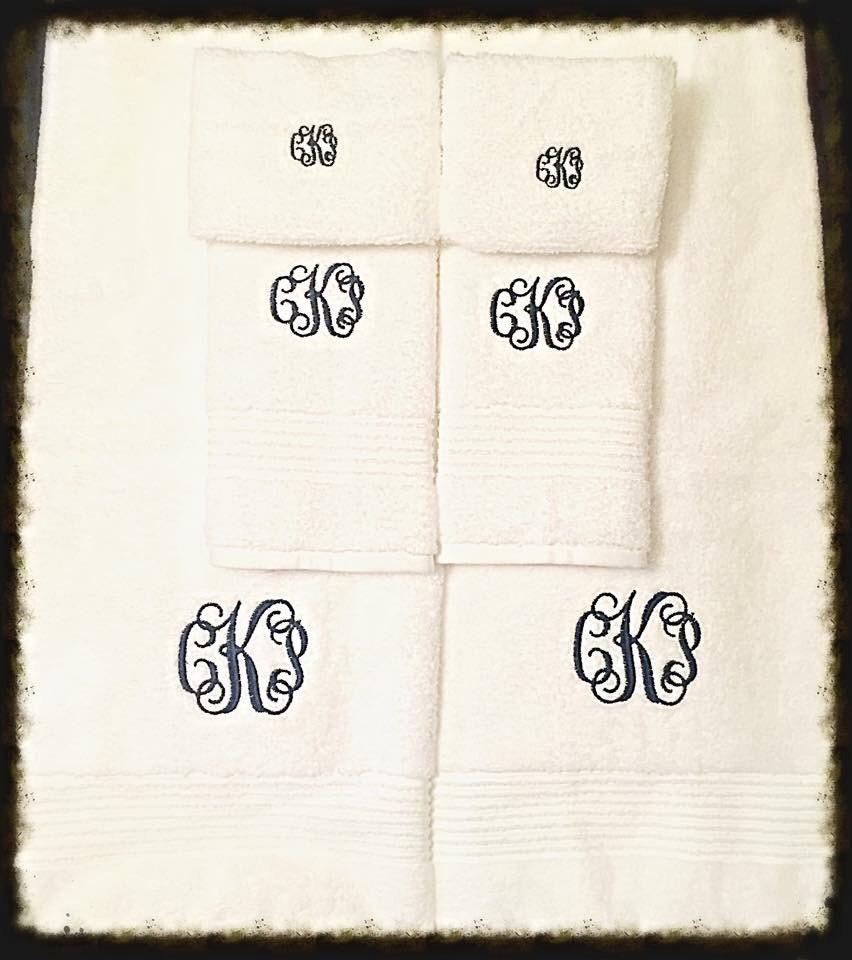 Towel Set Monogramming by BuyCallys on Etsy