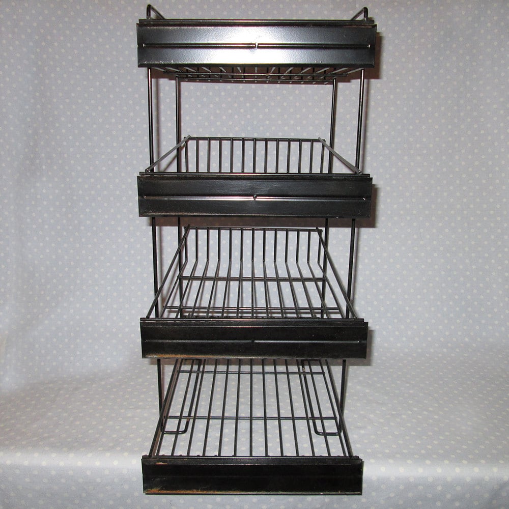 Awesome Store Display Wire Rack Shelves Hanging Black Heavy Vintage Storage Haute Juice