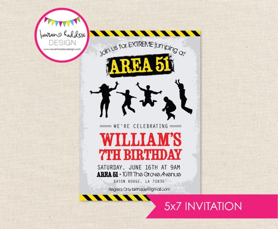 Extreme Trampoline Party Invitation, Trampoline Invitation, Trampoline Party, Lauren Haddox Designs Il_570xn