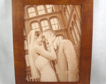 3rd Anniversary LEATHER PHOTOGRAPH Engraved in Real Leather - Leather Anniversary, Wedding Anniversary, Third Anniversary, 3rd Anniversary