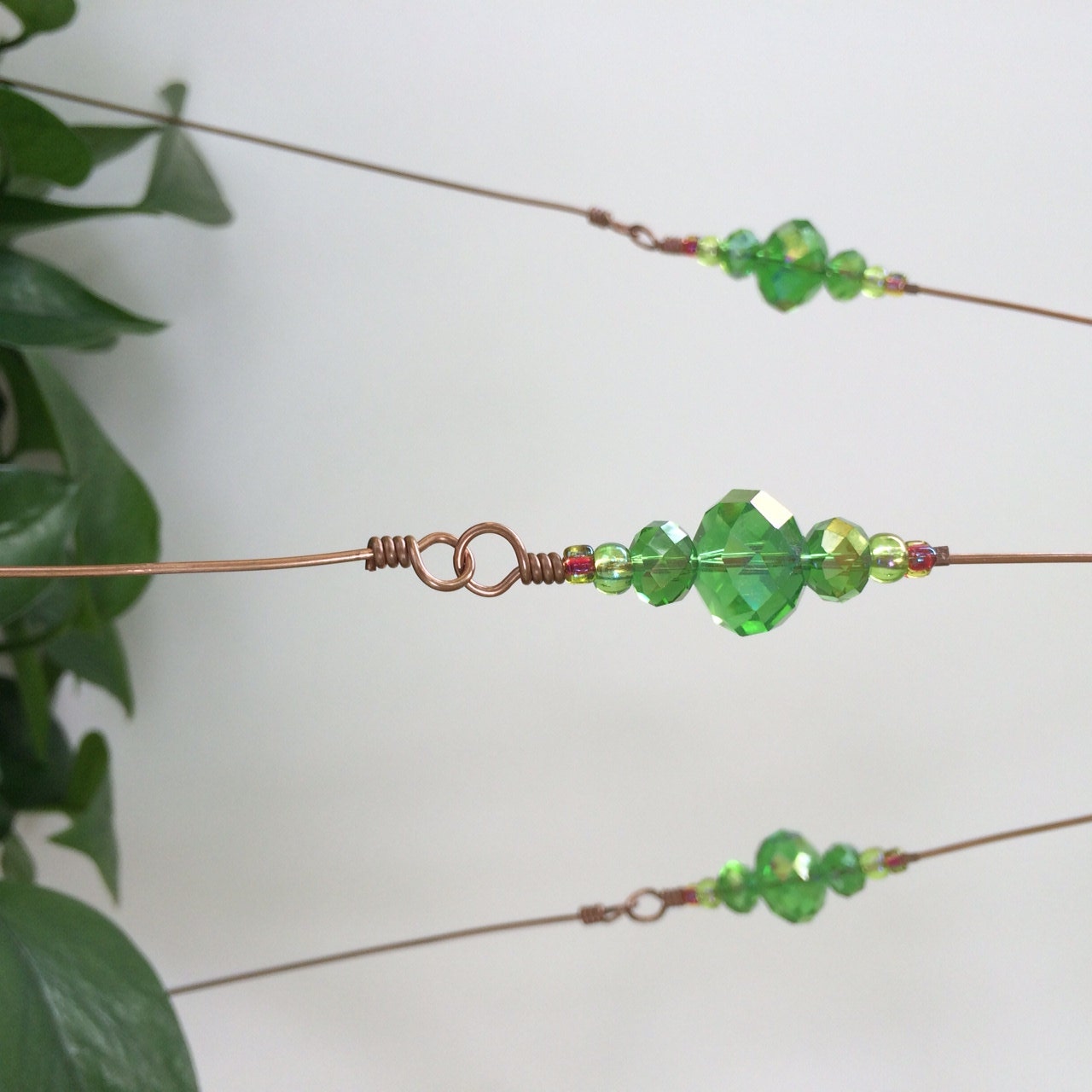 Stardust Beaded Copper Wire Plant Hanger by planthangers on Etsy