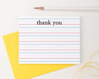 Personalized Stationery for kids, Teacher Stationery, Personalized Thank you cards, Kids Note Cards, Lined paper, lined notes, KS011