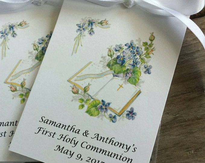 Baptism Christening First Holy Communion Flower Seeds Packets Party Favors Bible Flowers Church Blessing