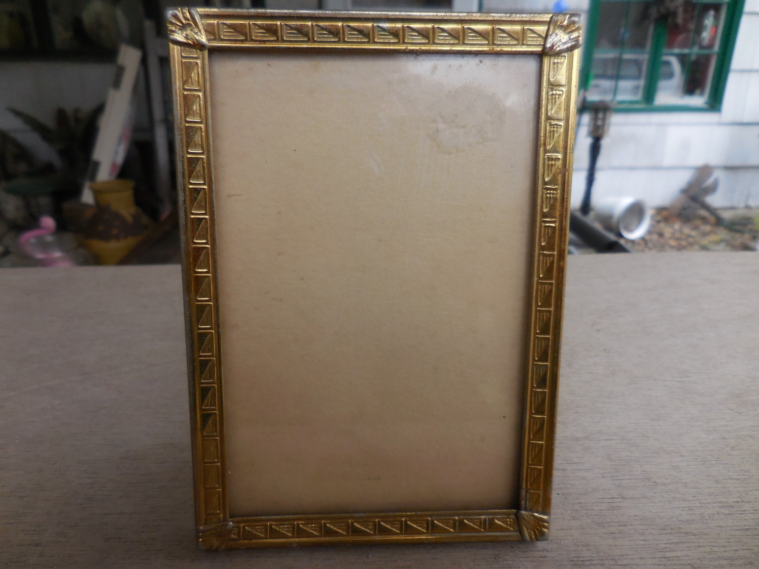 Vintage Gold Tone Small Picture Frame Metal 1940s to 1950s