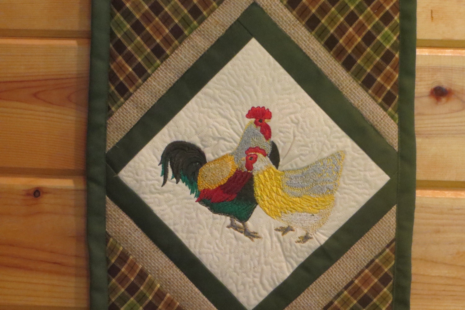 Rustic Country Rooster Quilted Wall Hanging by LoveIndianaOutdoors