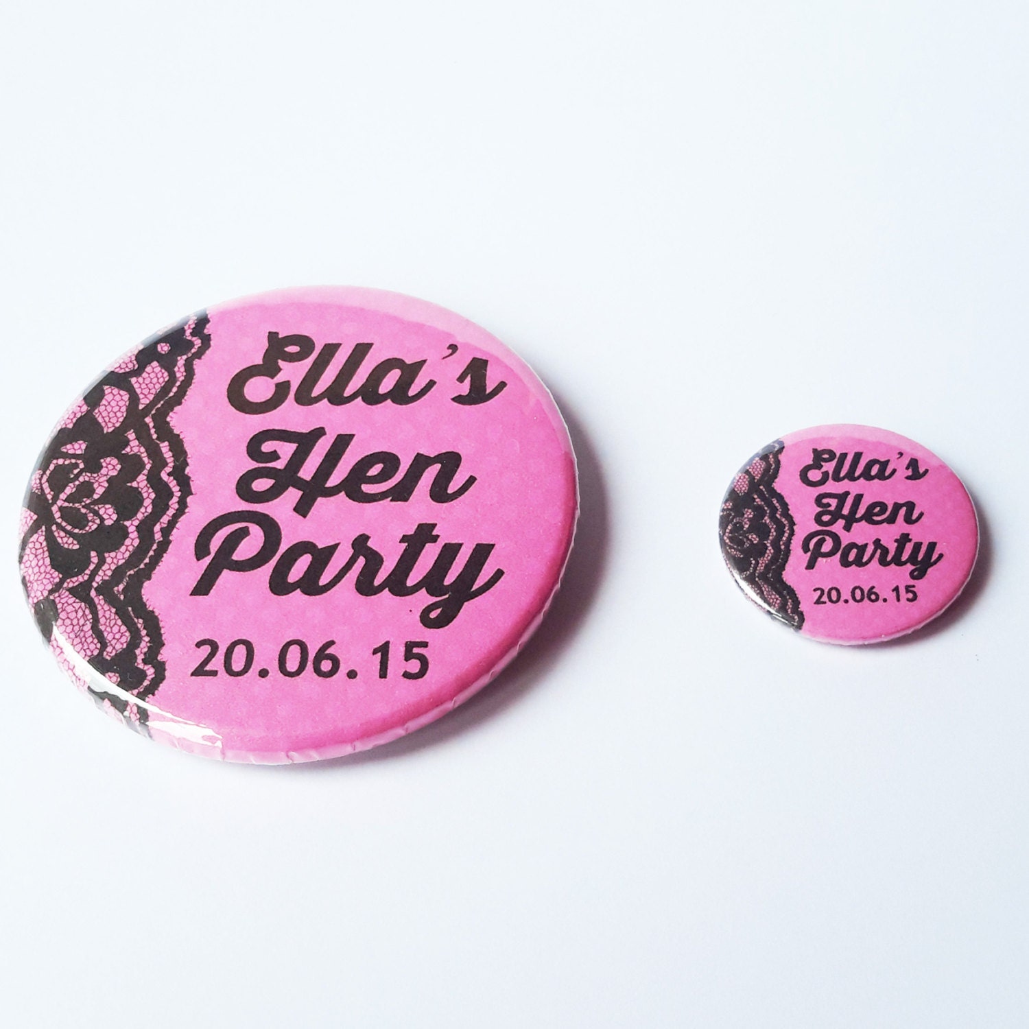 Hen Party Badge Personalised Name And Date Large Or Small 