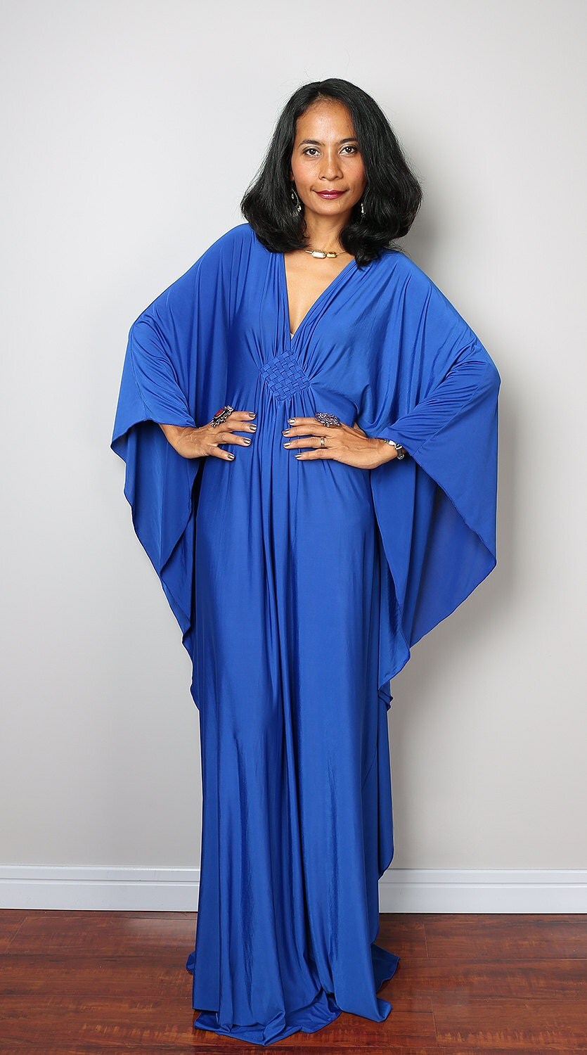 Maxi Dress Kimono Butterfly Blue Maxi Dress : Funky Elegant