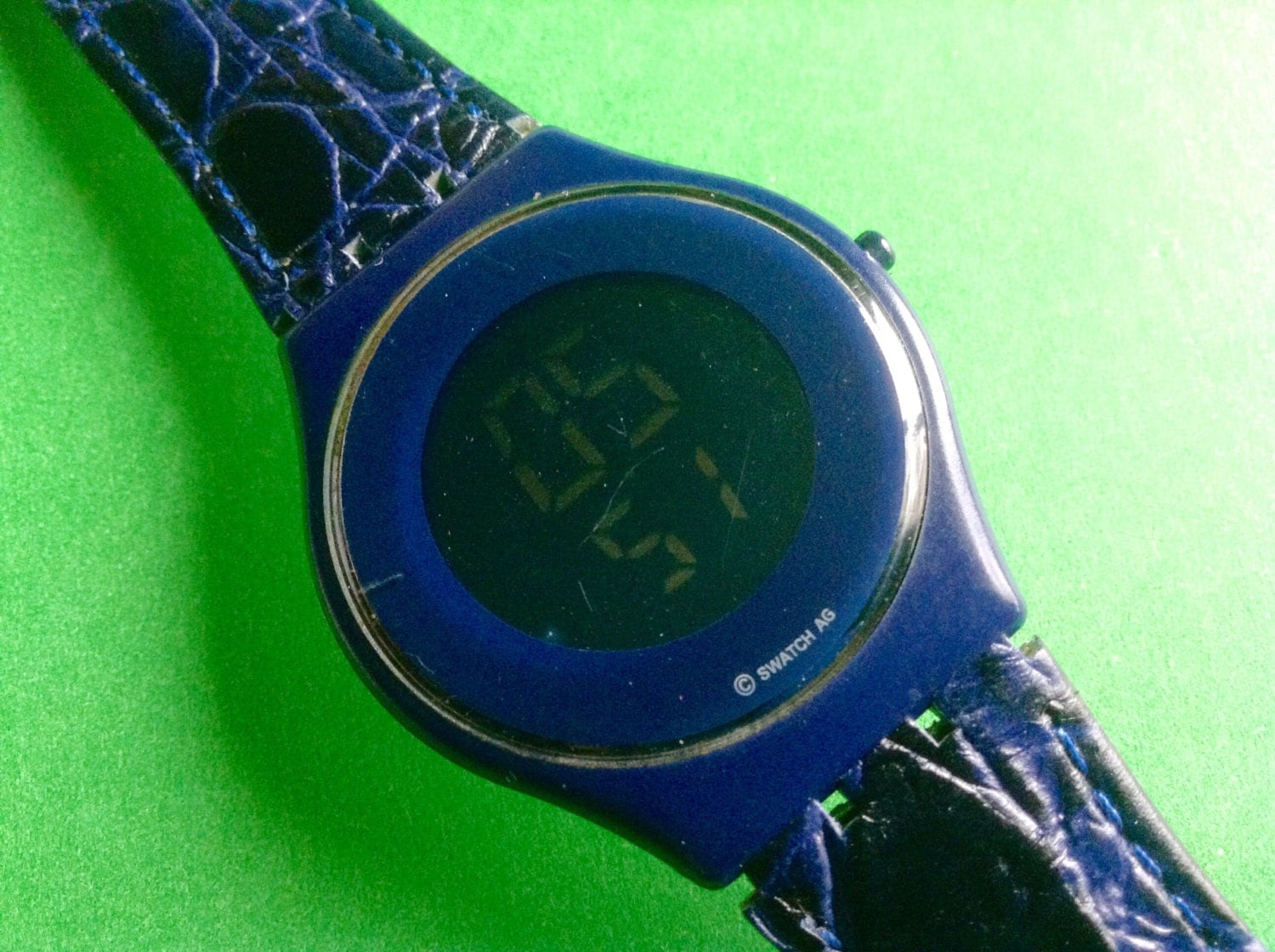 Swatch Watch Skin blue Digital LCD Swatch large watch Swatch