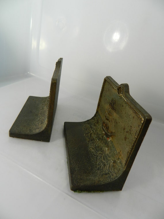 vintage cast iron bookends