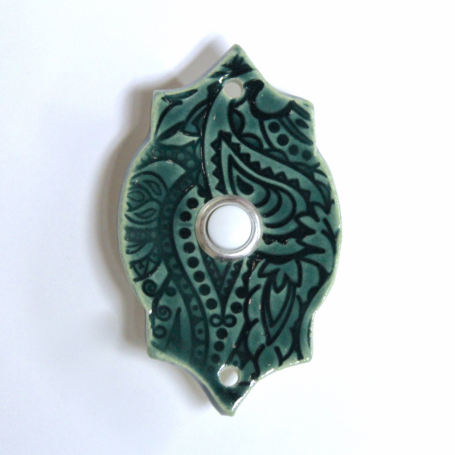 Doorbell Plate Cover with Standard Button Moroccan Tile