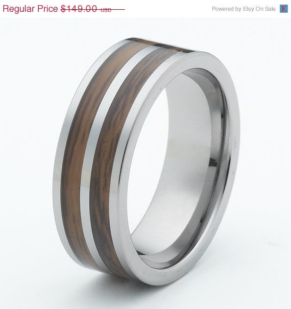 ON SALE Tungsten Wedding Bands For Men With Two Wood Inlayed Lines ...