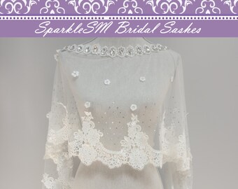 Wedding Bolero, Wedding Cape, Bridal Cape, Lace Wedding Bolero, Bridal Lace Top, Bridal Cape, Bridal Bolero, Organza Cape, Veil Alternative