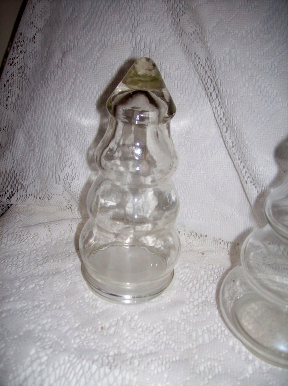 SAlE 40 Off Vintage Glass Christmas Trees Apothecary Jars