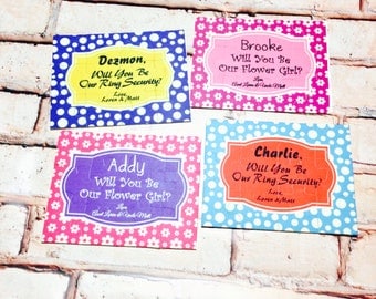 Will you be my flower girl or ring bearer- 5x7 puzzle, polka dots or flower design puzzles, wedding proposal puzzle, personalized puzzle