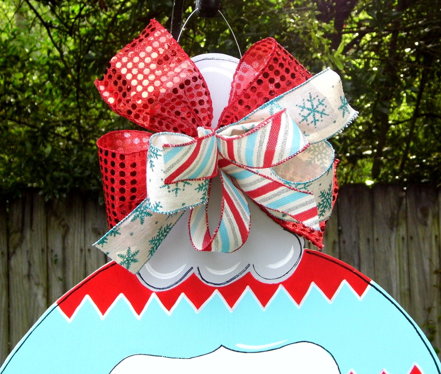 Christmas Ornament Door Hanger Red Ornament by HolidaysAreSpecial