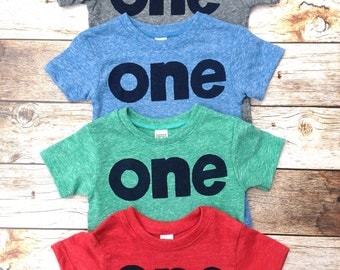 Boys 1st first birthday shirt navy one on red, green, blue or grey birthday tshirt firetruck fire truck barn farm circus pirate sea nautical