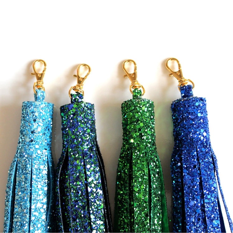 Glitter Handbag Tassel or Keychain Range of by LunaontheMoon