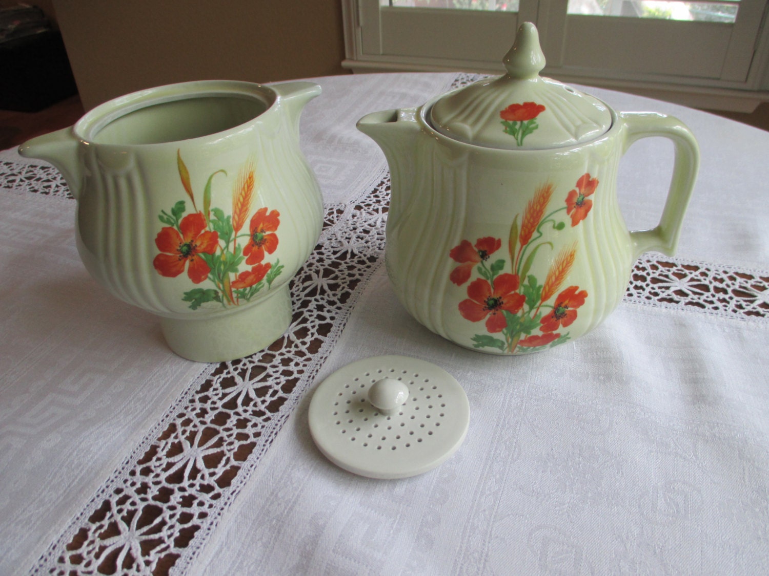 Antique Hall China Jewel Tea 4Piece Drip Coffee by aprilleialoha