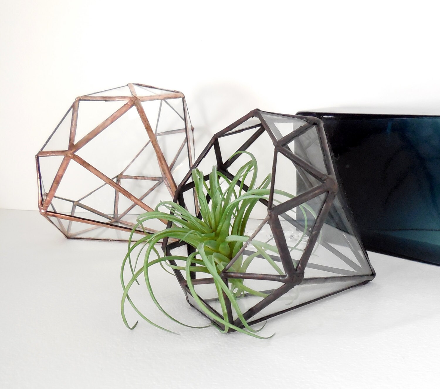 Diamond Terrarium Stained Glass Planter Geometric Terrarium