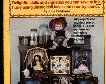 1980's Plaid 7724 Calico Dolls for Home Decor Calico Prints a Must