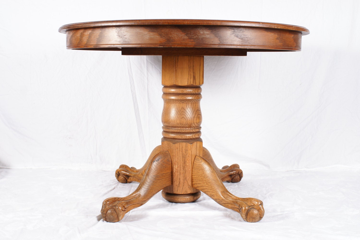 Round Oak Claw Foot Table Kitchen Dining Tables Antique