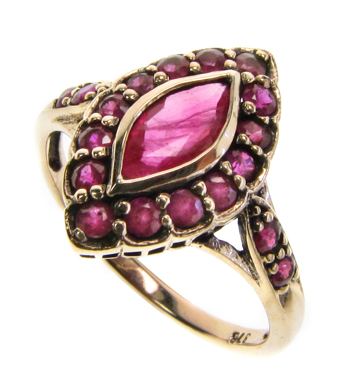 Vintage Ruby Ring Gold Ruby Ring Antique Style Ruby Ring 9k