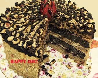 Vegan Magic Poppy See Hazelnut Cashew Walnut Cake, love, animal free cruelty,no eggs,no dairy.